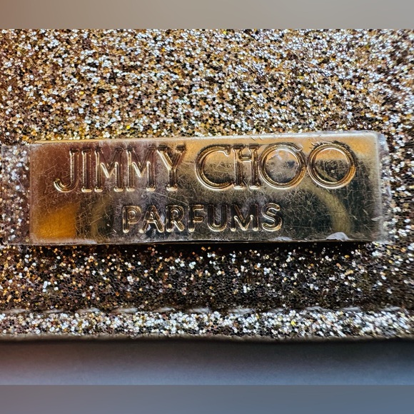 JIMMY CHOOSE NEW Parfums Gold Glitter Card Case Coin Pouch Key Holder - Picture 3 of 5
